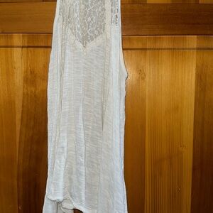 White Lace Detail Sleeveless Top